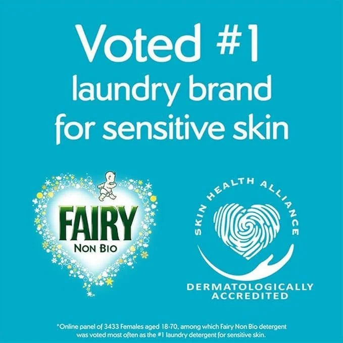 Fairy Non Bio Laundry Pods, 140 Washes – Powerful Cleaning Capsules for Sensitive Skin, Gentle on Clothes, Easy-to-Use Laundry Detergent Pods for Everyday Washing – 1442g (2 Bags)