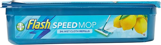 24 Pack Flash Speed mop Replacement Hygiene Mop Refill Wet Cloths Refills Lemon