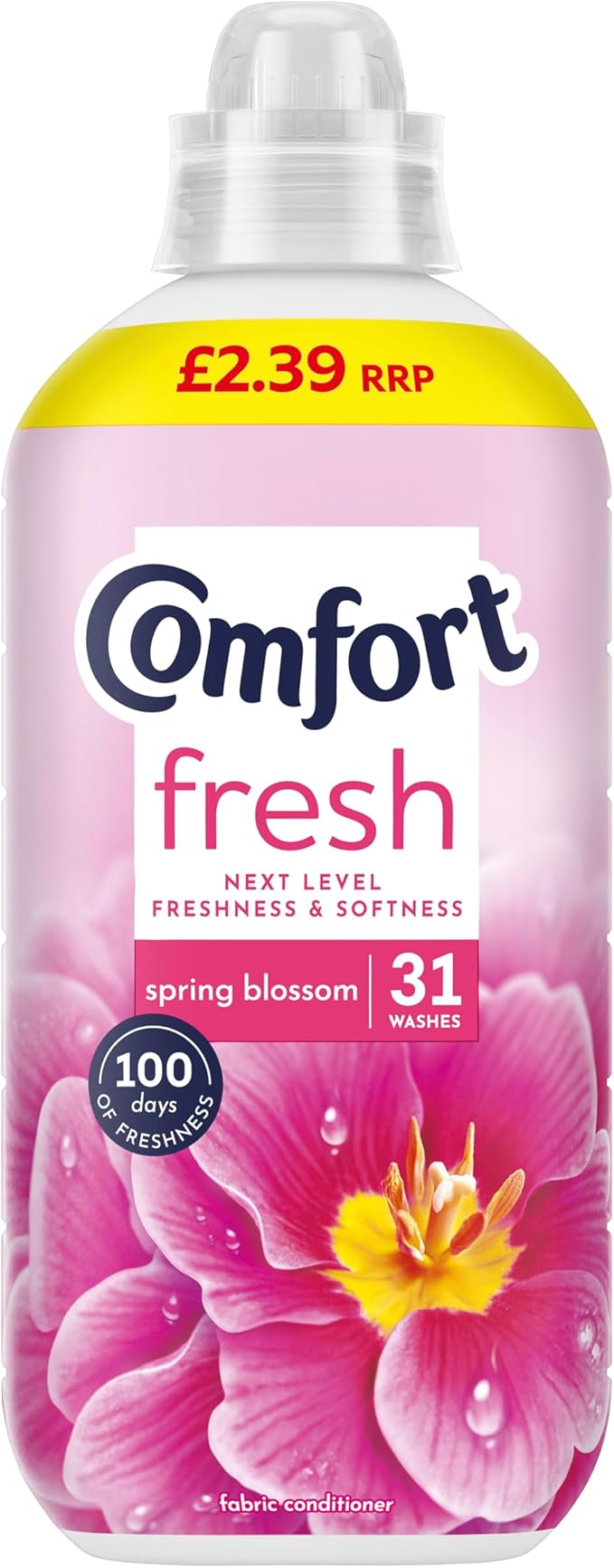 Comfort Fresh Spring Blossom Fabric Conditioner Softener with Motion-Activated Fragrance Technology 100 Days of Freshness 31 washes (930 ml)